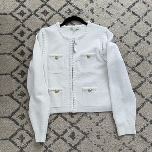 Jcrew Odette sweater lady jacket in cotton-blend bouclé - large